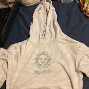 Light blue and white oversized comfortable fifth sun hoodie